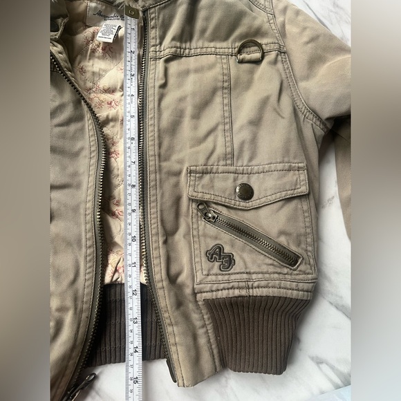 Extremely RARE Y2K Viral Abercrombie & Fitch Bomber Jacket Cotton Sz S faux fur - Picture 15 of 16